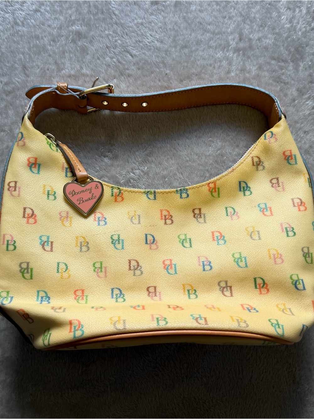 Y2K Dooney & Bourke Rainbow DB Logo Hobo Shoulder Bag